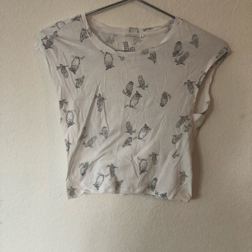 Nollie Owl Print Crop Tee